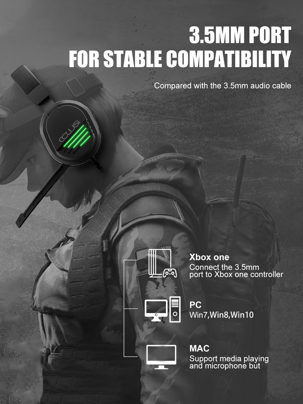 500C Wired Multiplatform Gaming Headset for PC, PS5, PS4, Xbox Series X/S, Xbox One and Mobile with 3.5mm Wired Connection, One Key Mute Mic, 40mm Speakers, Black