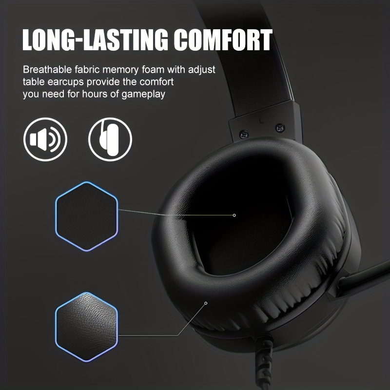 500C Wired Multiplatform Gaming Headset for PC, PS5, PS4, Xbox Series X/S, Xbox One and Mobile with 3.5mm Wired Connection, One Key Mute Mic, 40mm Speakers, Black
