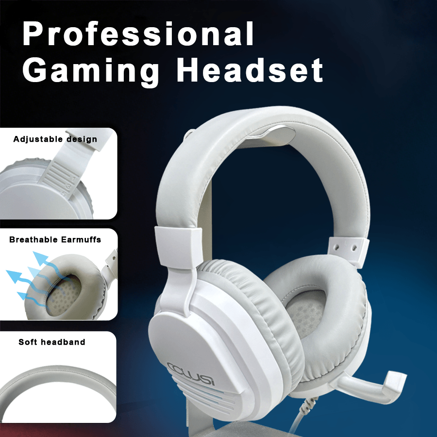 500C Multiplatform Wired Gaming Headset with Mic and Surround Sound, Over-Ear Headphones for PC, Mac, PS5, PS4, Xbox, Switch, and Other with 3.5mm Audio Jack Devices, White