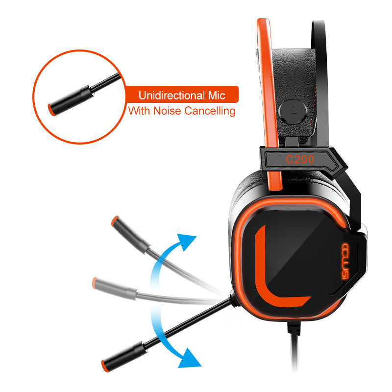 200 Orange PS4 Gaming Headset with Microphone for Xbox One, PS4,PS5, PC, Laptop, Wired Gaming Headphone with Soft Ear Cups