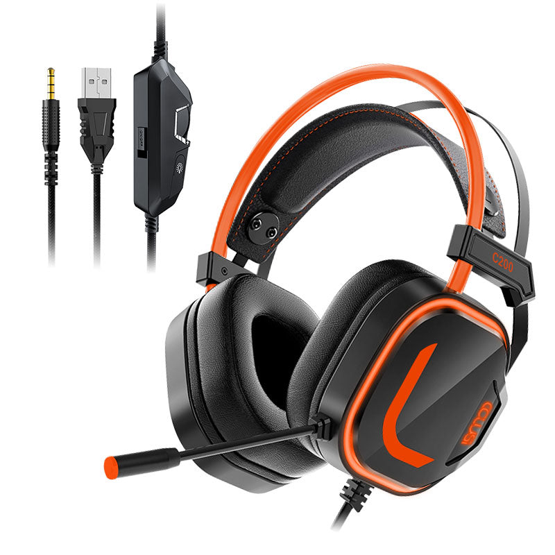 200 Orange PS4 Gaming Headset with Microphone for Xbox One, PS4,PS5, PC, Laptop, Wired Gaming Headphone with Soft Ear Cups