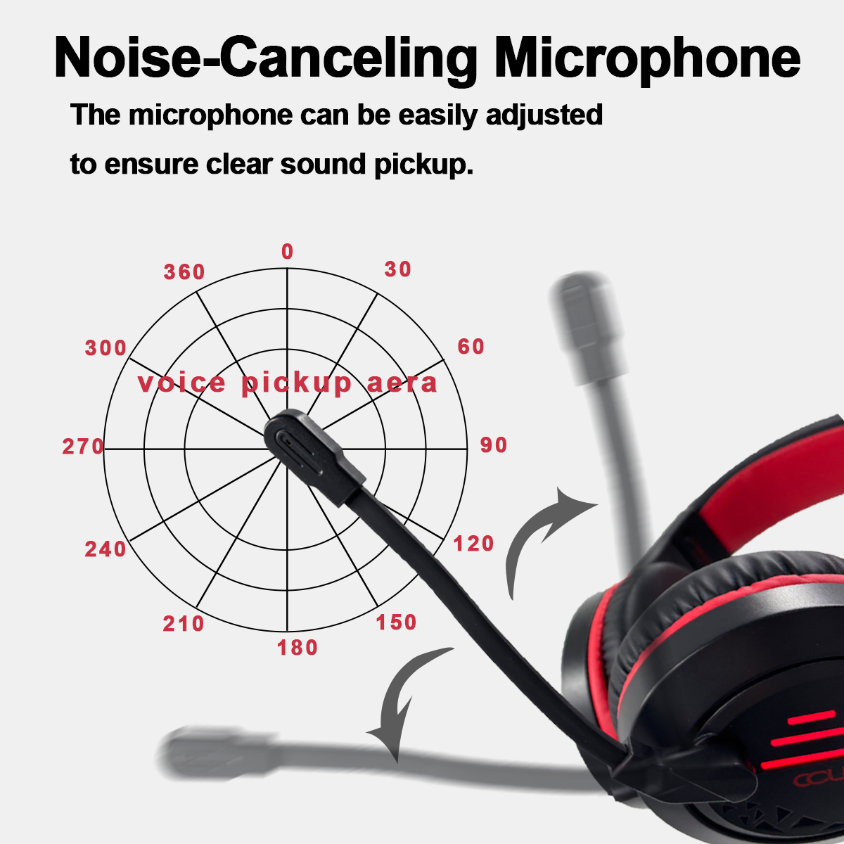 100C Wired PS4/PS5/Xbox/PC Headset Gaming Headset, Gamer Headset with Noise Cancelling Microphone & Comfortable Earmuffs for Computer, Red Light, 50mm Driver, Red