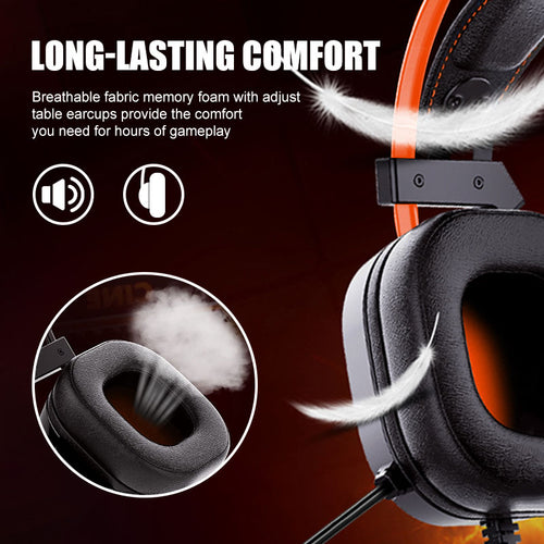 200 Orange PS4 Gaming Headset with Microphone for Xbox One, PS4,PS5, PC, Laptop, Wired Gaming Headphone with Soft Ear Cups