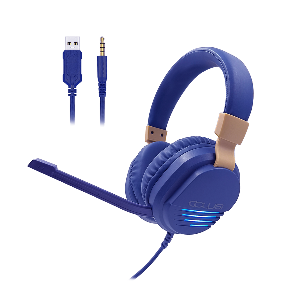 500C Wired Over-Ear Gaming Headphones with Mic Clear Call, Stereo Gaming Headset with 3.5mm Audio Jack for PC, PS4, PS5, Xbox1, Mac, Switch, Blue