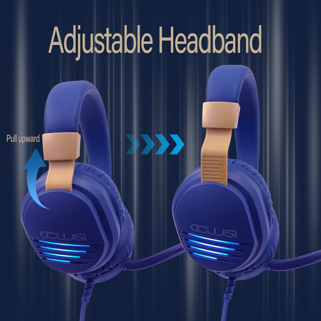 500C Wired Over-Ear Gaming Headphones with Mic Clear Call, Stereo Gaming Headset with 3.5mm Audio Jack for PC, PS4, PS5, Xbox1, Mac, Switch, Blue