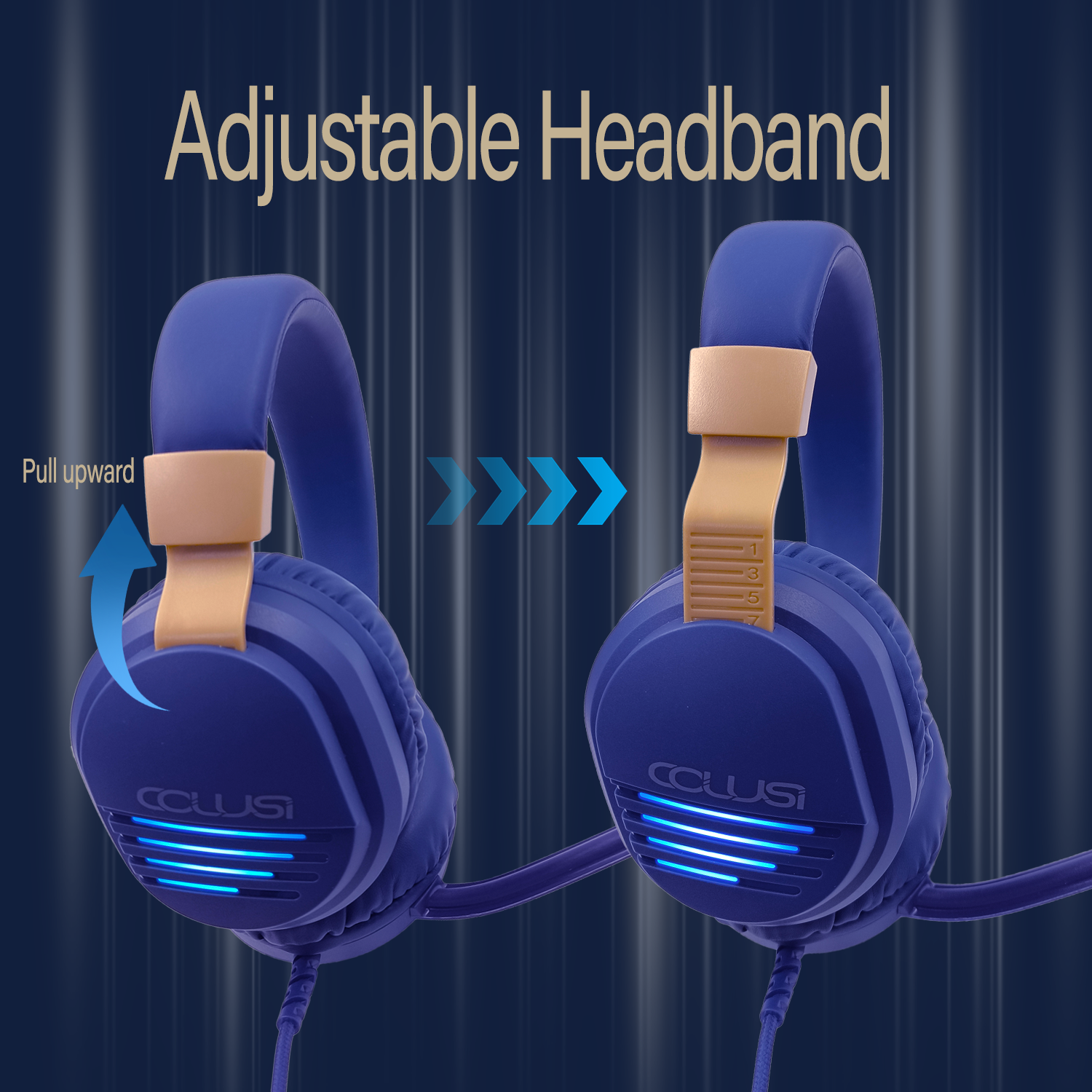 500C Wired Over-Ear Gaming Headphones with Mic Clear Call, Stereo Gaming Headset with 3.5mm Audio Jack for PC, PS4, PS5, Xbox1, Mac, Switch, Blue