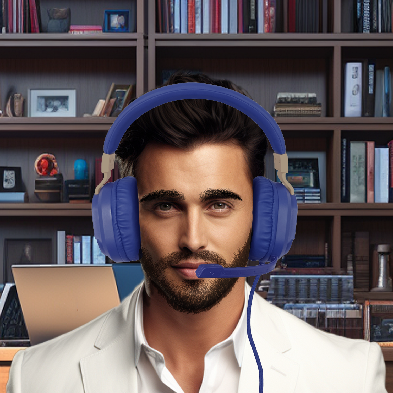 500C Wired Over-Ear Gaming Headphones with Mic Clear Call, Stereo Gaming Headset with 3.5mm Audio Jack for PC, PS4, PS5, Xbox1, Mac, Switch, Blue